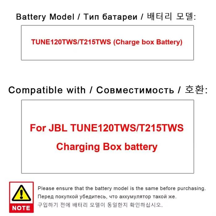Étui de chargement pour écouteurs et batterie 1000mAh pour Jbl Tune 120TWS T215TWS, boîte de chargem