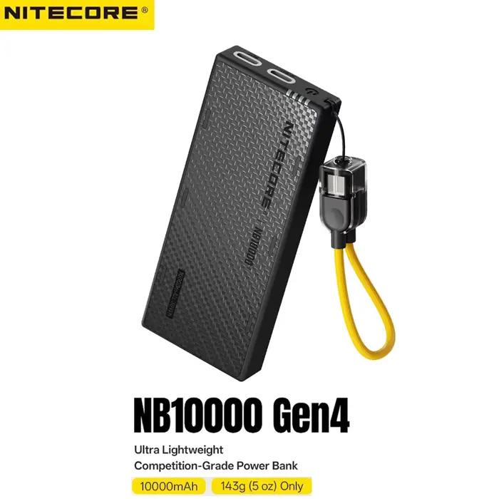 NITECORE NB10000 Gen4 9V 22.5W Charge Rapide Batterie Externe en Fibre de Carbone 10000mAh Powerbank