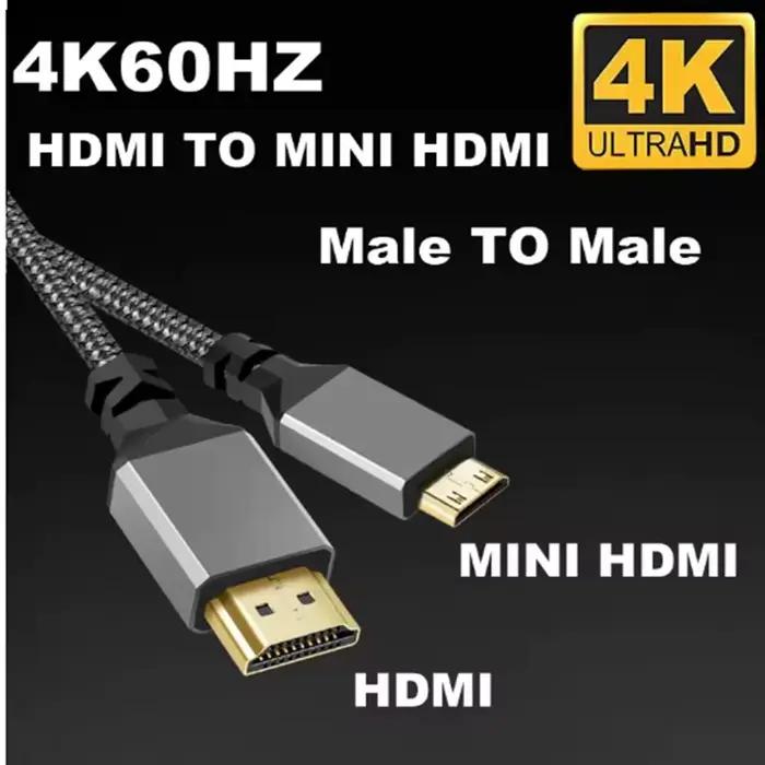 1M 2M 3M 5M 10M Nylon HDMI2.0 MINI câble HDMI vers HDMI MINIHDMI mâle A mâle 4K 60HZ HD 1080P adapta