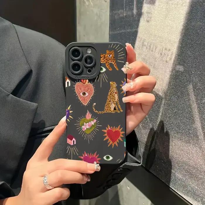 Coque de téléphone yeux léopard floraux, étui souple en Silicone pour Xiaomi Redmi Note 14 13 12 11 