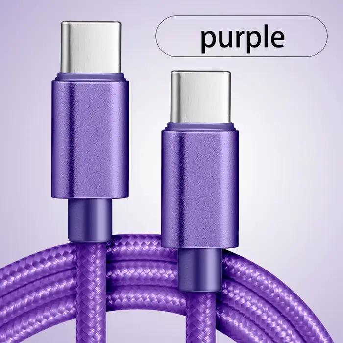 66W 5A USB C à Type C câble de données de Charge rapide USB Type C à type-c Nylon tressé câble adapt