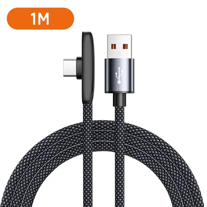 Charge rapide USB vers Type C 100W 90 °   Câble de données coudé USB-C PD Super Charge pour jeux, co