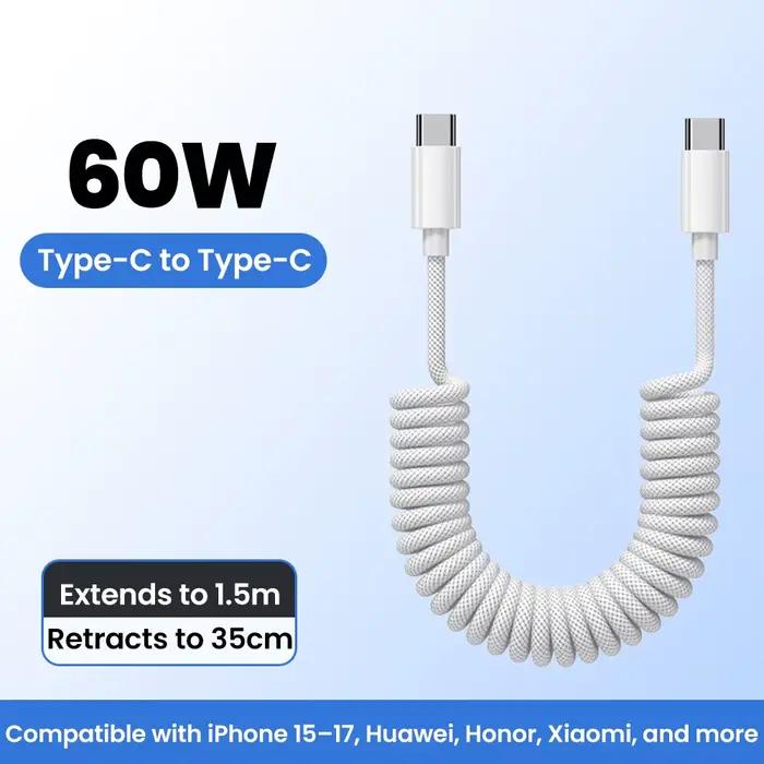 Câble de charge rapide 1,5 m pour voiture, 100wA-C/60wC-C/30wC-L/12wA-L, pour iPhone, Xiaomi, Huawei