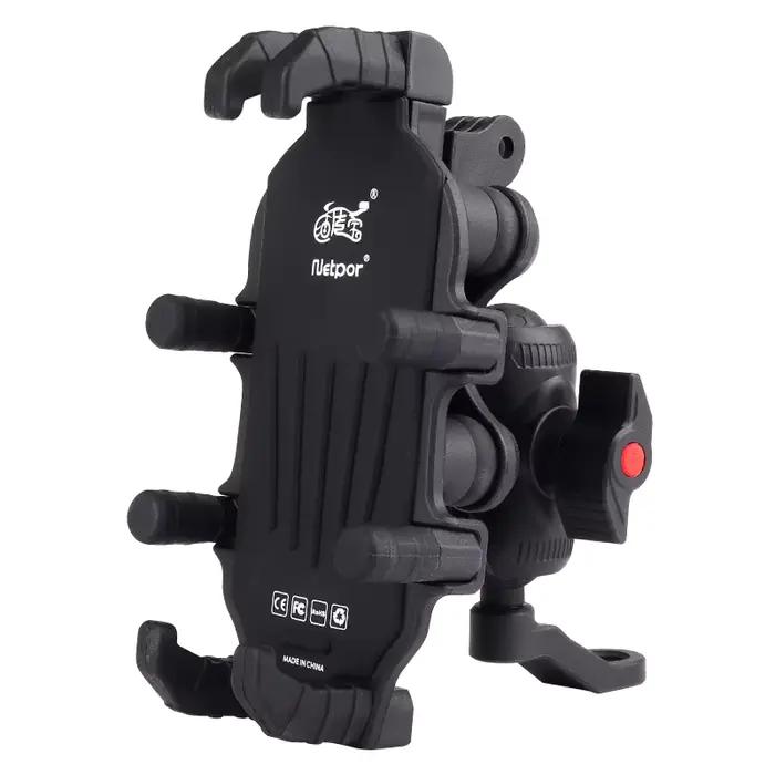 Support de téléphone pour moto antichoc 8 griffes sécurisé 360° °   Chargeur sans fil rotatif 15W + 