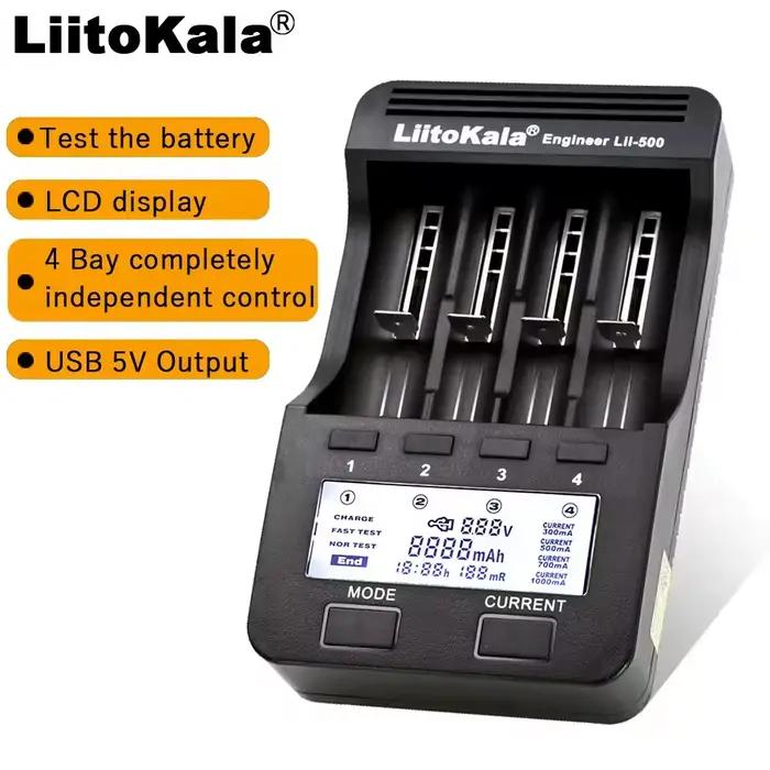 Chargeur de batterie universel intelligent LiitoKala LII-500 avec écran LCD pour Li-ion Ni Mh AA AAA