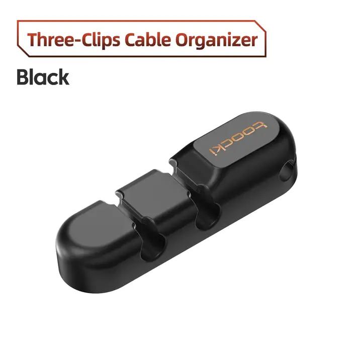 Toocki-Organisateur de câble USB en silicone, enrouleur de bureau, clips de gestion bien rangés, sup