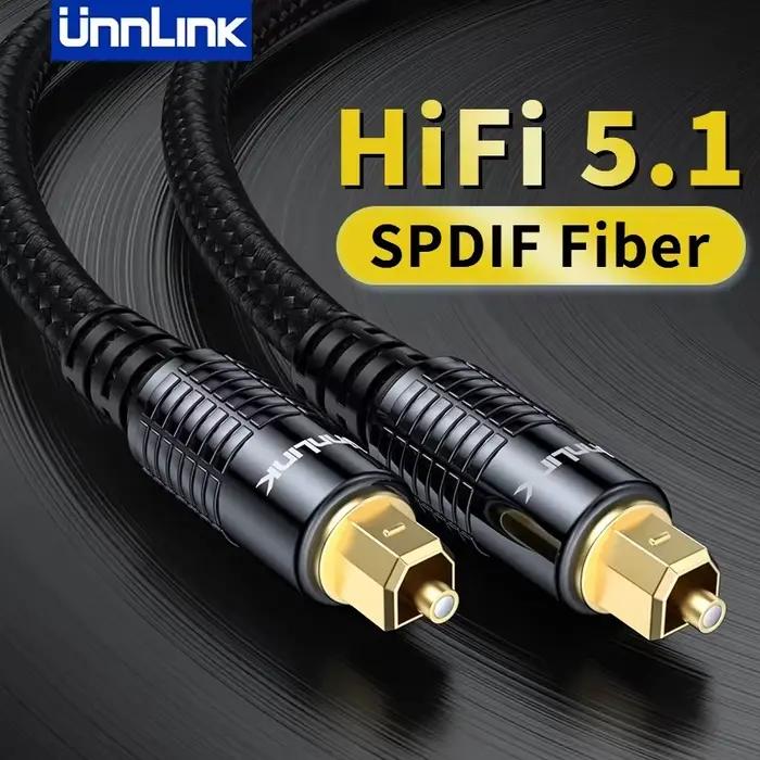 Unnlink SPDIF câble Audio optique numérique HIFI 5.1 Toslink câble pour TV box PS4 haut-parleur Blu-