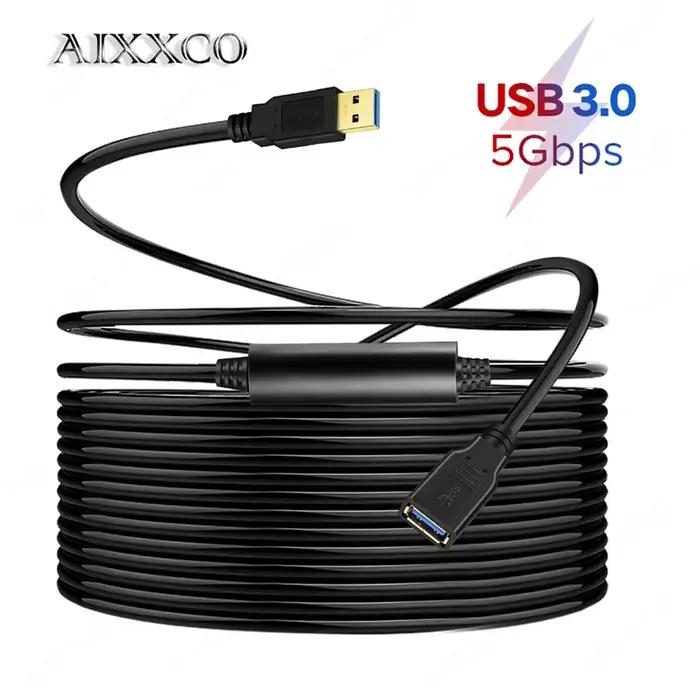 AIXXCO 8M 10M 12M câble d'extension USB 3.0 câble de données de Transmission haute vitesse avec chip