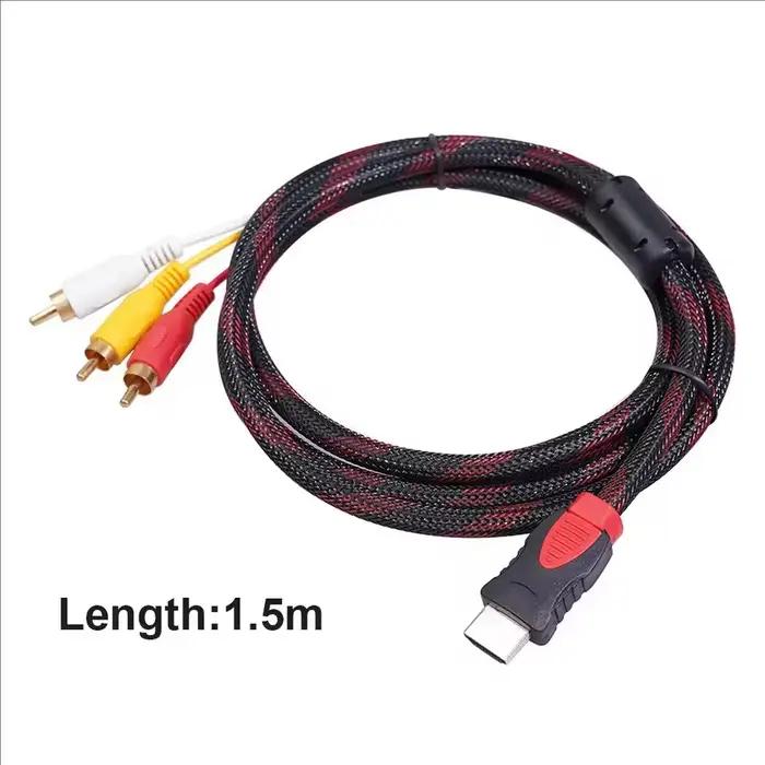 Câble compatible HDMI vers 3RCA 1.5M avec cordon HDMI 1.4 vers AV, fil Audio-vidéo HD