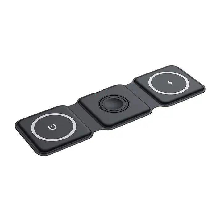 Station de charge rapide magnétique portable 3-en-1 pour iPhone 17 16 15 14 13 12 Pro Max, Apple Wat