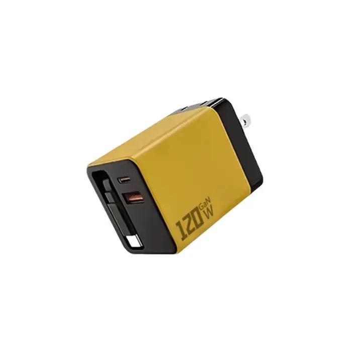 Tête de charge rapide GaN PD USB-C 120W, avec câble TypeC intégré de 80cm, adapté à iPhone16 15 Prom