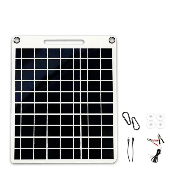 Chargeur solaire 100W avec deux ports USB, panneau solaire étanche et portable pour le camping en pl
