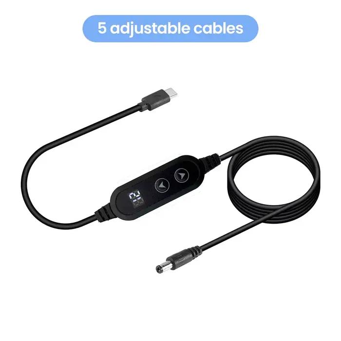 Câble Booster 5V/9V/12V/15V/20V, 8 adaptateurs de Type C à ligne de Booster d'alimentation cc, route
