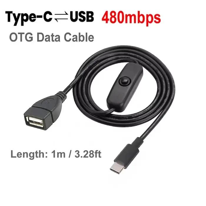 Câble adaptateur USB-C vers USB 2.0 OTG, 1M 2M, rallonge de câble de données OTG USB type-c pour tél
