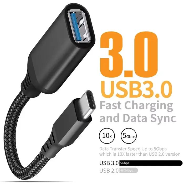 Câble de données OTG type C vers USB 3.0 adaptateur un câble d'extension mâle à femelle téléphone po