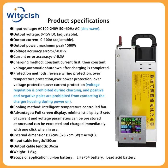 Chargeur réglable 12V 100A