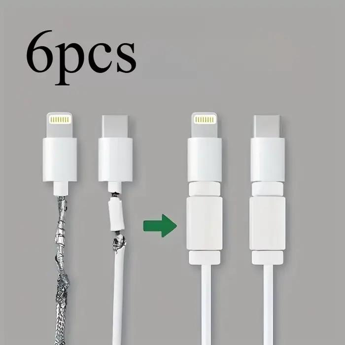 6 protections de câbles – Protège-câbles de charge durables pour téléphone
