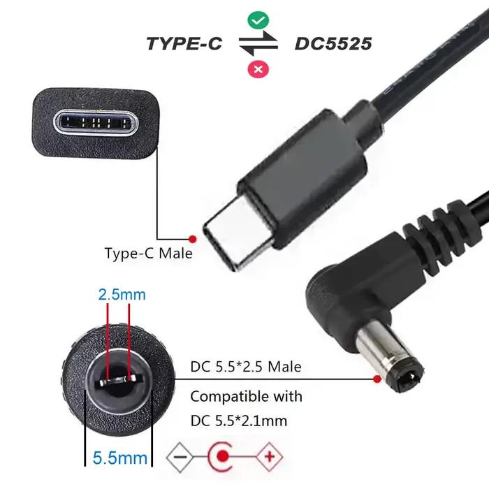 Cordon d'alimentation USB C vers DC 5