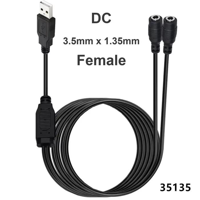 Câble d'alimentation USB vers double DC
