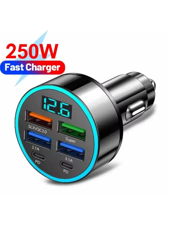 Chargeur de voiture 250W 4USB QC3.0 PD type-c