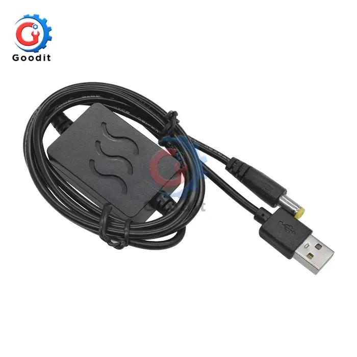 Câble Boost DC/DC 9V 12V USB Convertisseur d'Alimentation 5.5mm x 2.1mm pour Appareils Electroniques Occasions Spéciales