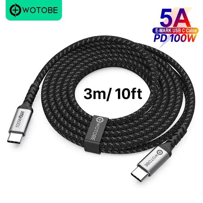 WOTOpunLong-Câble USB Type-C 5A E-Mark