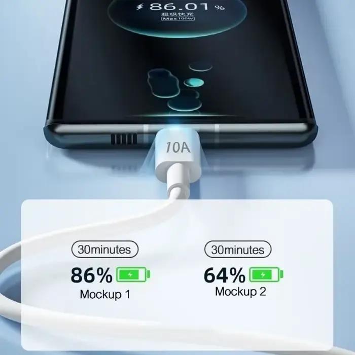 Câble de charge rapide 120W 10A USB A vers Type C