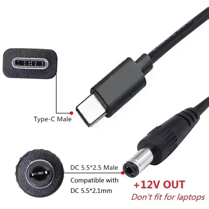 Câble répartiteur USB C vers DC 12V 3A