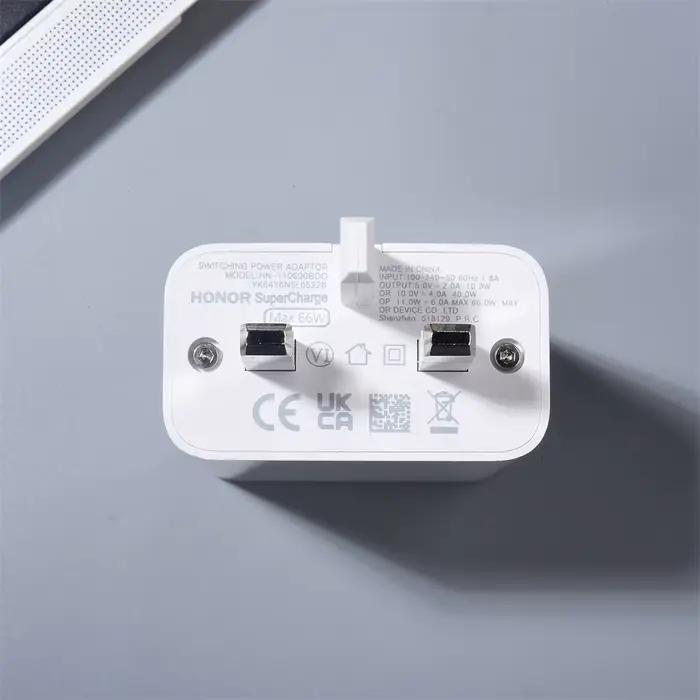 Chargeur mural rapide 66W UK Super Charge avec câble USB 6A pour Honor Magic VS3 V2 7 6 Lite