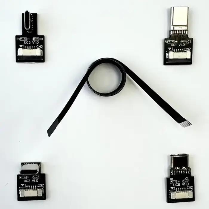 FPC Super plat Flexible Angle droit 90 coude type-a/USB-C/Micro-B/Mini-B mâle FPV Charge de données connecteur USB2.0 câble adaptateur FFC
