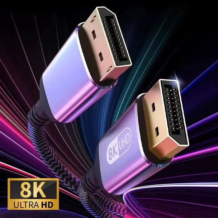 Câble DisplayPort 8K 60Hz DP 1.4 4K 144Hz pour PC Portable Projeteur Télévision Câble Audio Vidéo Noir 1 2 3 Mètres Occasions Spéciales