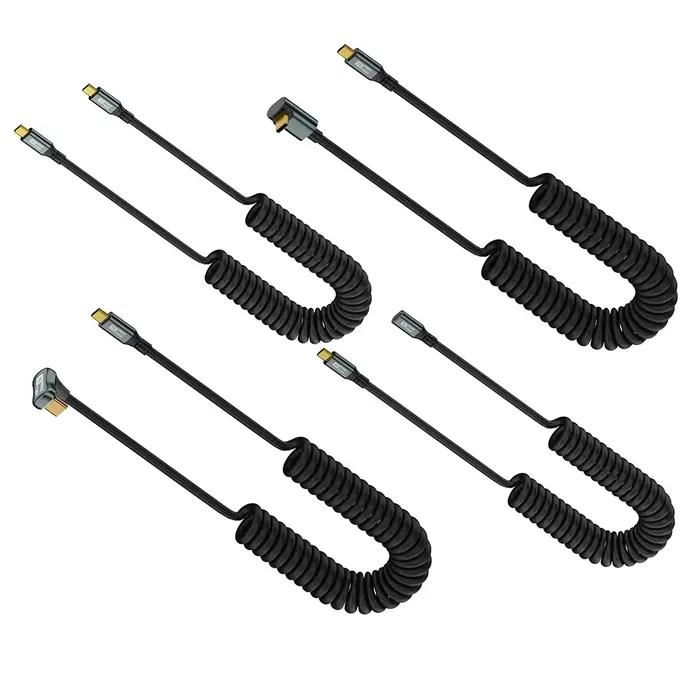 Câble enroulé à ressort de type C pour téléphone portable de voiture