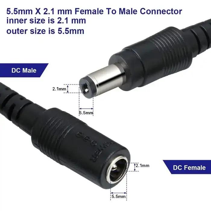 Câble d'extension cc 1M 2M 3M 5M 10M 5.5x2.1mm