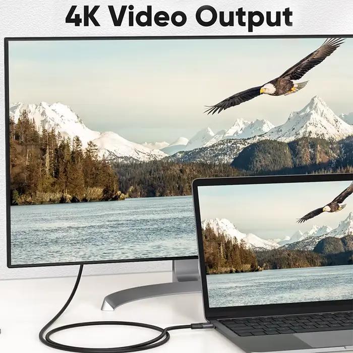 Câble USB C vers C 100W pour charge rapide et synchronisation de données haute vitesse avec sortie vidéo 4K pour smartphones et tablettes occasions quotidiennes et professionnelles