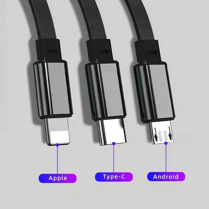 Câble de charge rapide rétractable 3 en 1