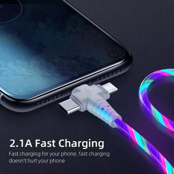 Câble de Charge lumineux 3 en 1
