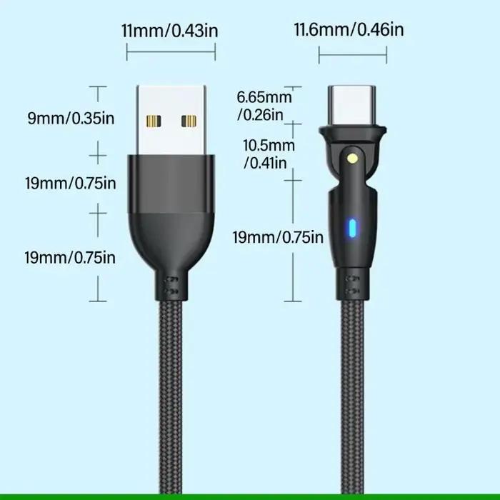Câble USB vers Type C tressé en Nylon rapide et durable pour recharge et transfert de données rapides smartphones tablettes et ordinateurs portables occasions spéciales gaming voyage