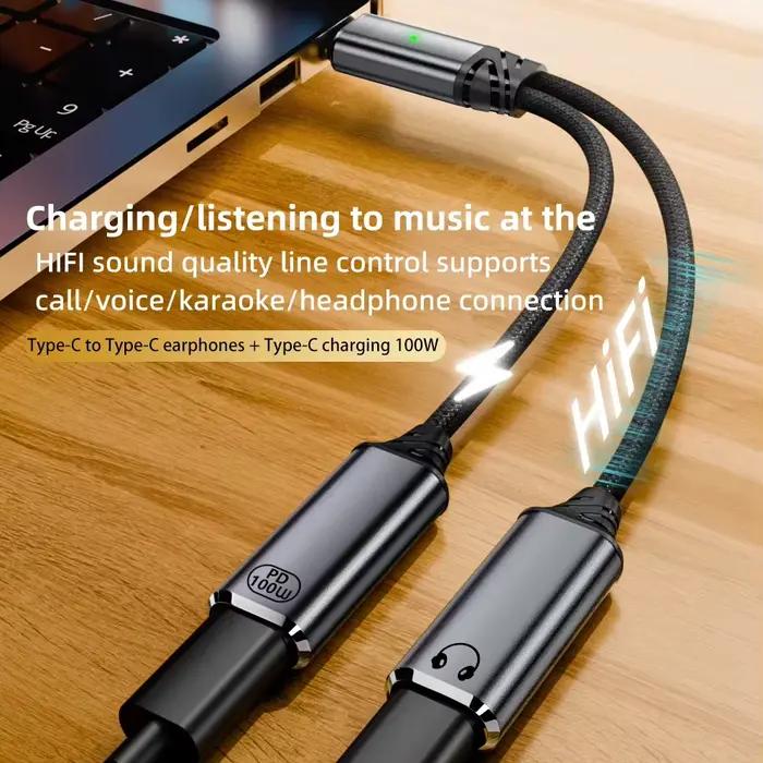 Adaptateur USB C pour casque et chargeur 2 en 1
