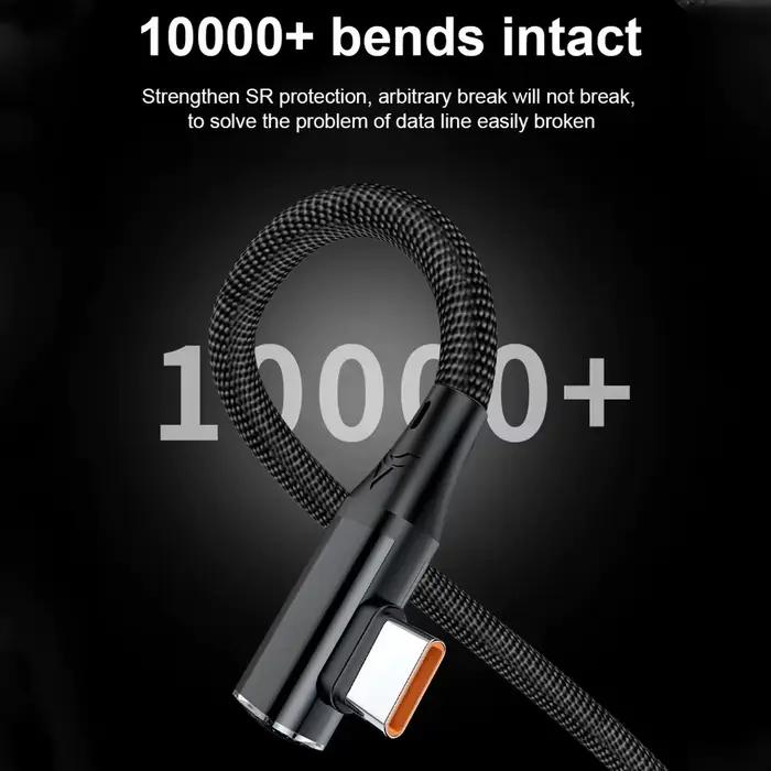 Câble de charge rapide 120W Type C à 90 degrés USB-C pour téléphones mobiles charge rapide et sécurisée occasions spéciales