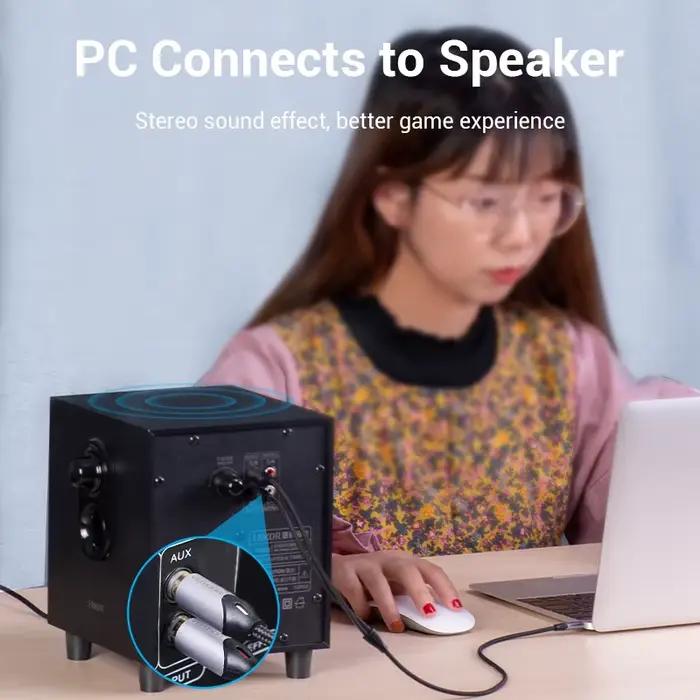 Câble Audio 3.5mm à 2RCA de Vention Compatible avec Smartphones, Amplificateurs, Télévisions et Autres Appareils Électroniques Occasions Spéciales