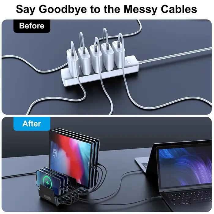 Chargeur USB C 500W, 10 Ports GaN