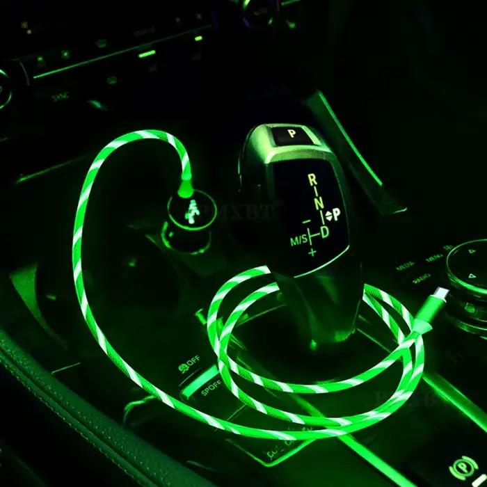 LED USB C fil lumineux Type C Charge rapide Micro USB fil