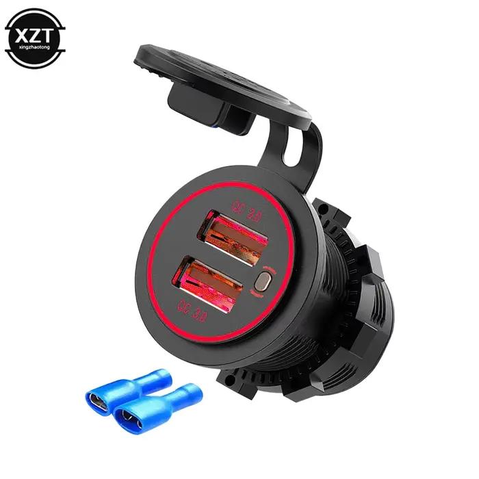 Charge rapide 3.0 double chargeur de voiture USB étanche 12 V/24 V QC3.0 USB