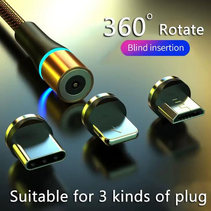 Câble magnétique USB Type C 360 pour recharge rapide