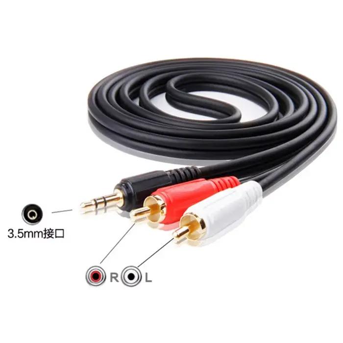 Câble audio RCA Jack 3.5 vers RCA mâle 2RCA pour haut-parleur iPod ordinateur microphone multimédia occasion spéciale
