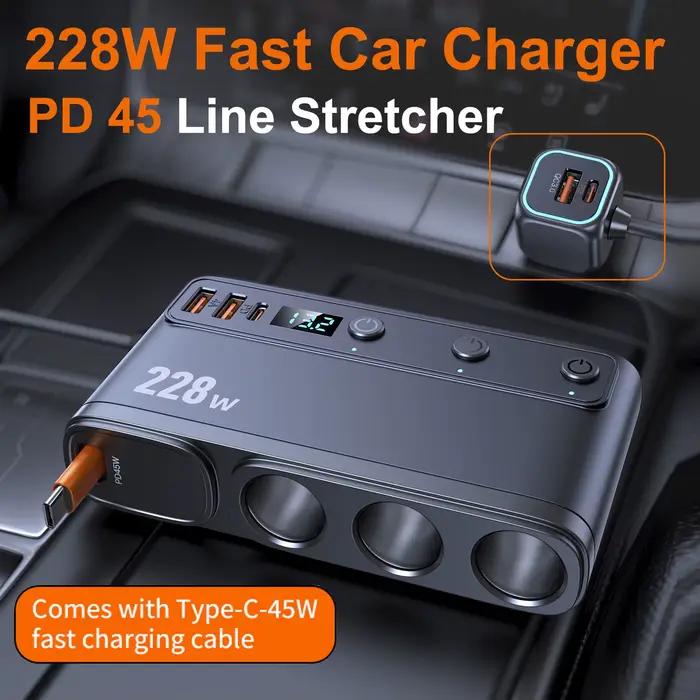 Adaptateur de chargeur rapide de voiture 228W 9 en 1