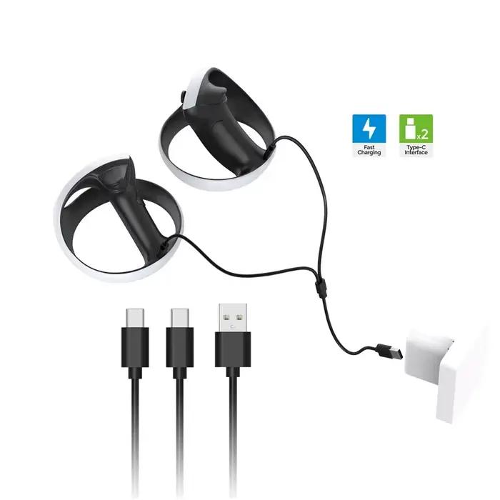 Câble de chargement Tahnuhna pour PS VR2, Switch et PS5, câble USB Type-C 2 en 1, ligne de données pour joueurs et réalité virtuelle