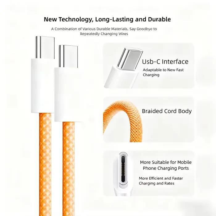 Lot de 3 câbles USB-C vers USB-C 240W pour charge rapide