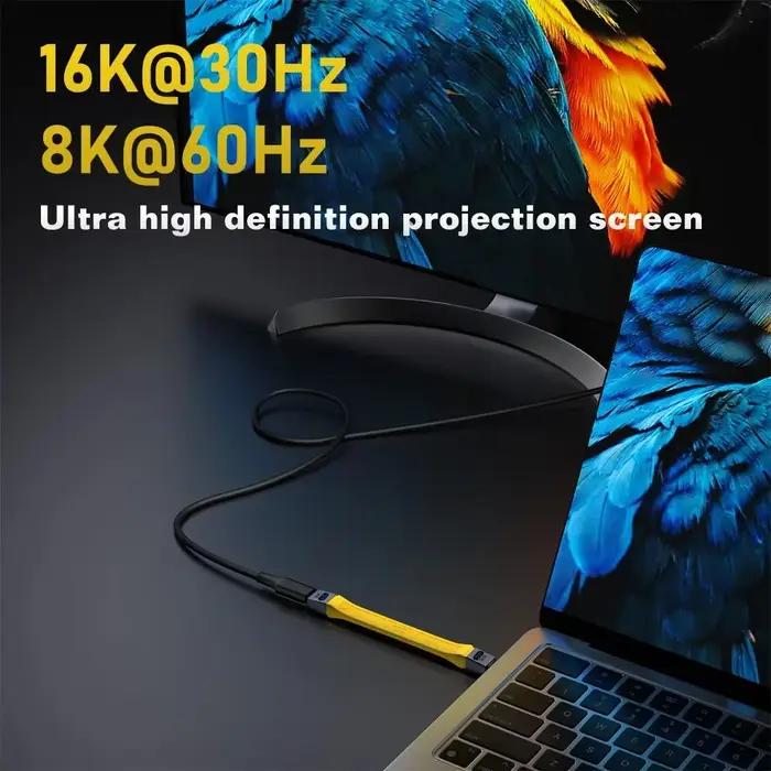 Câble de données Thunderbolt 5 USB C vers USB C charge rapide PD 240W 16K 60Hz sortie vidéo Transmission fonctionnelle 80Gbps