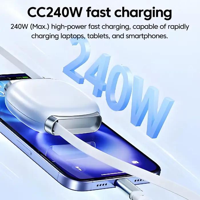 Câble de charge rapide USB C Elough pour iPhone 17 16 15 Samsung avec recharge rapide 5A et design moderne en bleu ciel beige bleu noir pour hommes et femmes